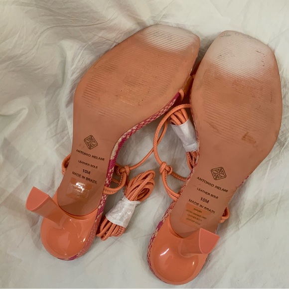 Antonio Melani Barden Lace-Up Dress Sandals 
Citrus Peach 7.5M or 10M New - Picture 6 of 12